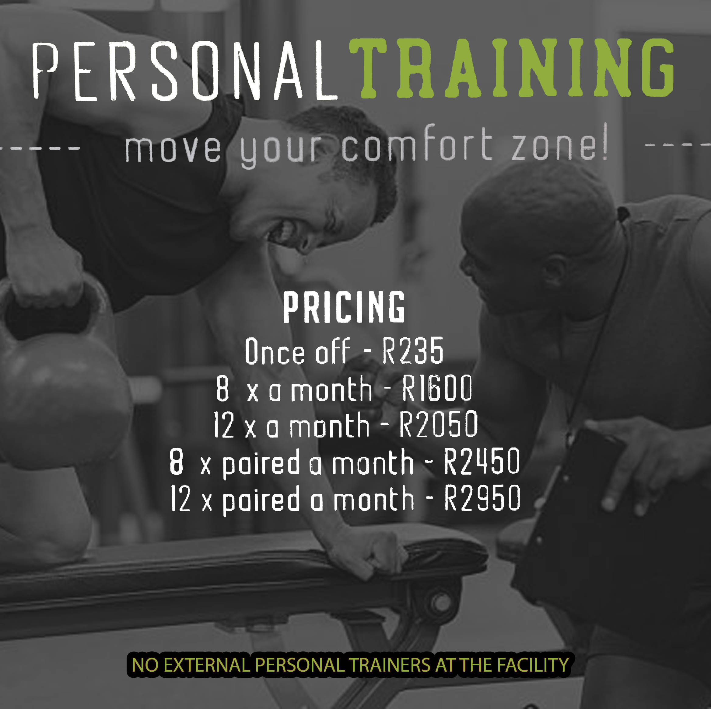Personal trainers pricing 1
